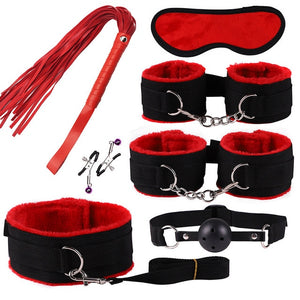 SMLOVE Sex Handcuffs Collar Whip Gag Nipple Clamps BDSM Bondage Rope Erotic Adult Sex Toys For Woman Couples Anal Butt Plug Tail - Pleasure Bar