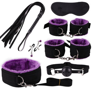 SMLOVE Sex Handcuffs Collar Whip Gag Nipple Clamps BDSM Bondage Rope Erotic Adult Sex Toys For Woman Couples Anal Butt Plug Tail - Pleasure Bar