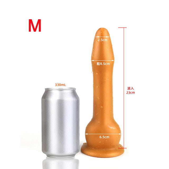 Soft Long Anal Plug Dildo Huge Butt Plug With Suction Cup Adult Erotic Sex Toys for Woman Men Prostate Massgae Big Anus Dilator - Pleasure Bar