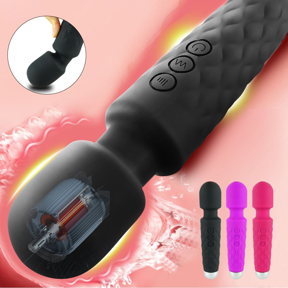 2020 Powerful AV Vibrator Magic Vagina Wand Clitoris Stimulator Vibrators Sex Toys for Women G Spot for Masturbator USB Dildo - Pleasure Bar