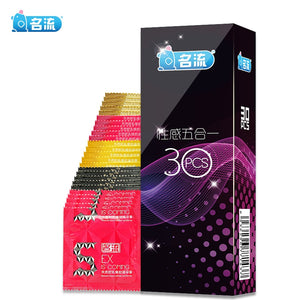 Mingliu 30pcs 5 Types Ultra Thin Condoms Sexy Latex Dots Pleasure Natural Rubber Condones Male Contraception Penis Sleeve - Pleasure Bar