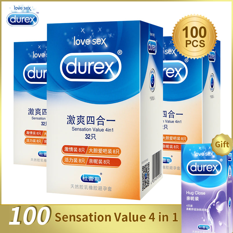 Durex Condom 100/64/32 Pcs Box Natural Latex Smooth Lubricated Contraception 4 Types Condoms for Men Sex Toys Products Wholesale - Pleasure Bar